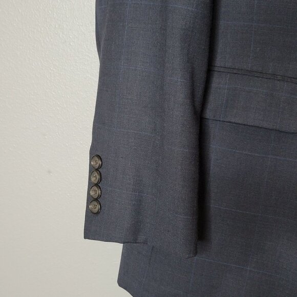 Lauren Ralph Lauren Blazer Men's 44L Flawed Wool Plaid Navy Blue Old Money Acade - Picture 8 of 12